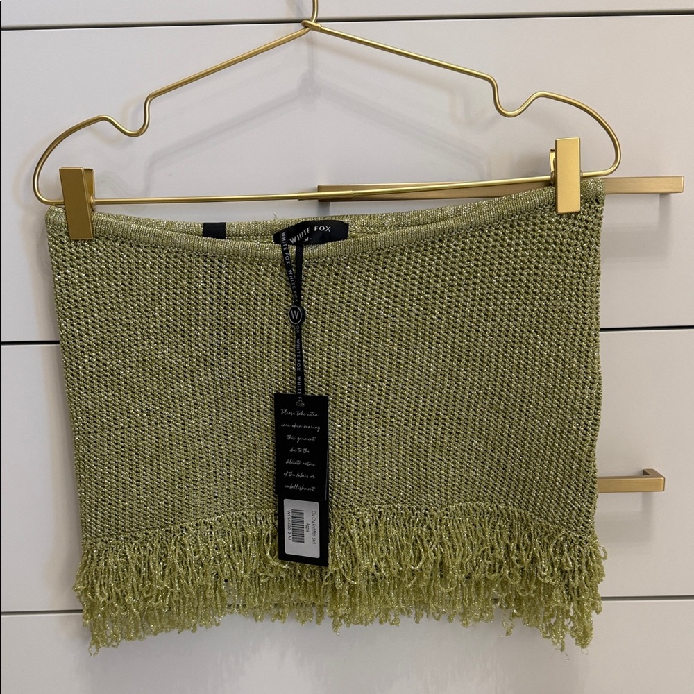 White Fox Boutique Apple Fringe Mini Skirt